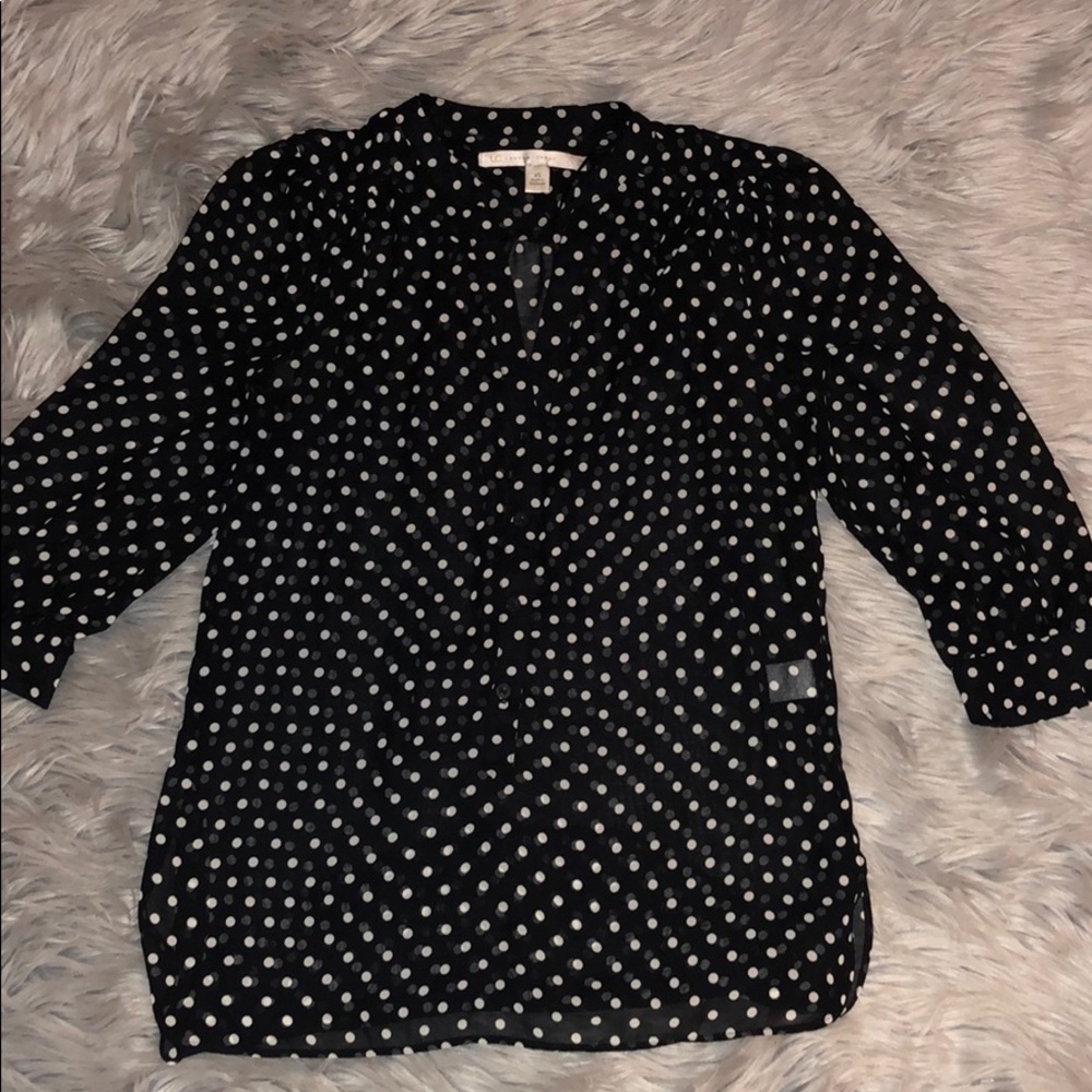 Black and white blouse